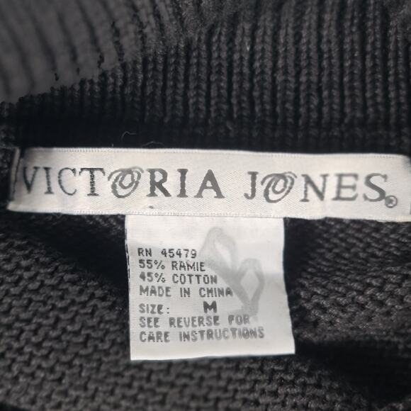 Victoria Jones Black Red Gold Bling Beads Baubles Vintage Tunic Sweater Dress M - Picture 5 of 5